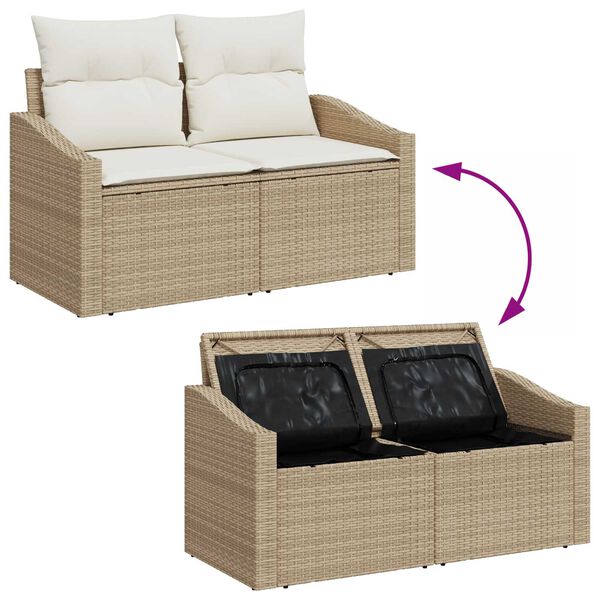 vidaXL Set Divano da Giardino con cuscino 8 pcs Beige e Crema