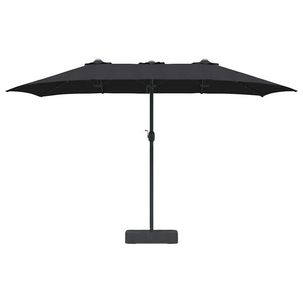 vidaXL Ombrello da giardino Nero 385 x 209 x 244 cm Tessuto