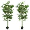 vidaXL Albero di Bamb&ugrave; 2 pcs Verde 45 x 18 x 175 cm Tessuto e Bamb&ugrave;