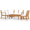 vidaXL Set Divani da Giardino 5 pz con Cuscini Crema in Legno Acacia