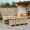 vidaXL Set da Pranzo da Giardino 9 pz con Cuscini Beige in Polyrattan