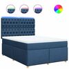 vidaXL Giroletto a Molle con Materasso Blu 140x190 cm in Tessuto
