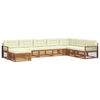 vidaXL Set divani 8 pcs Naturale e Crema Legno di Acacia Massello