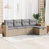vidaXL Set Divano da Giardino 5 pz con Cuscini Beige in Polyrattan