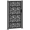 vidaXL Cancello da giardino nero 100x175 cm in acciaio con design a foglia
