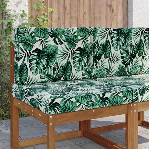 vidaXL Cuscino per divano da esterno 2 pcs Motivo Foglia Poliestere