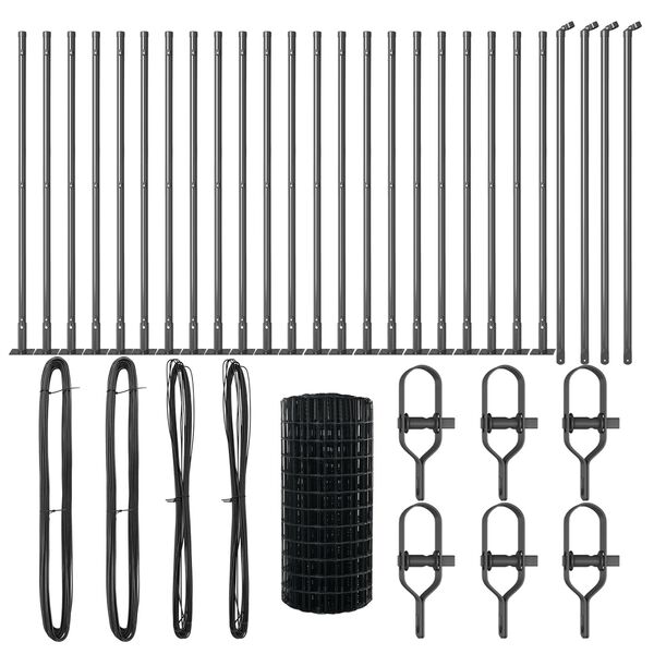 vidaXL Recinzione con Posto Grigio 0,4 x 50 m Acciaio e PVC