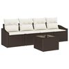 vidaXL Set di divani 5 pz Marrone e Crema 55 x 55 x 37 cm polyrattan
