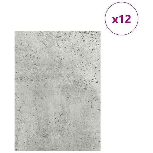 vidaXL Pannelli decorativi 12 pcs Grigio cemento 15 x 21 x 0.3 cm