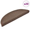 vidaXL Tappetini per scale 20 pz 56x17x3 cm Marrone caff&egrave; Semicircolari