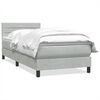 vidaXL Giroletto a Molle con Materasso Grigio Chiaro 90x220 cm Velluto