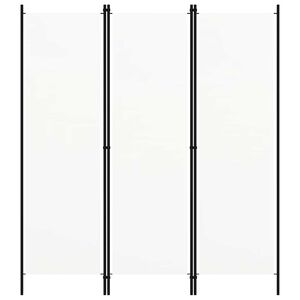 vidaXL Paravento a 3 Pannelli Bianco 150x180 cm