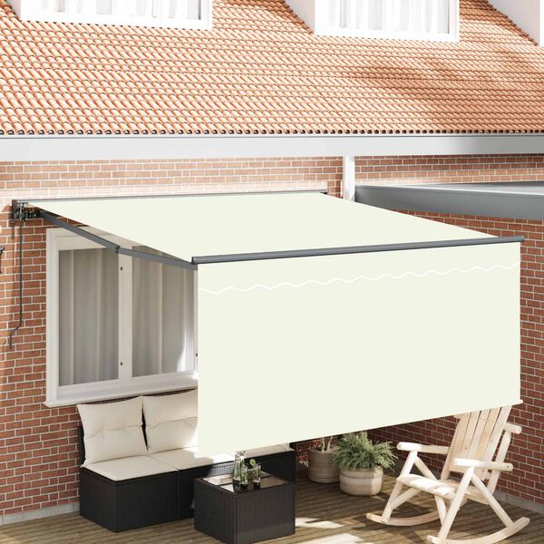 vidaXL Tenda Retrattile Crema 350 x 250 cm Poliestere e Alluminio
