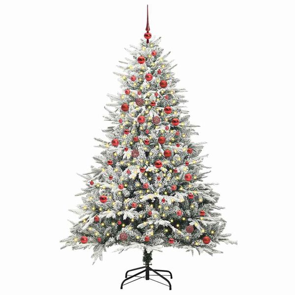 vidaXL Albero di Natale Artificiale Pre-illuminato con Set di Palline