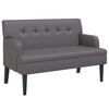 vidaXL Panca con Schienale Grigia 112x65,5x75 cm in Similpelle