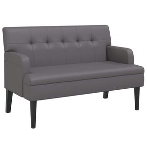 vidaXL Panca con Schienale Grigia 112x65,5x75 cm in Similpelle
