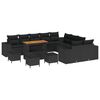 vidaXL Set Divano da Giardino 14 pz Nero polyrattan