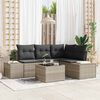 vidaXL Set Divano da Giardino 5 pcs Grigio chiaro polyrattan