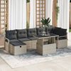 vidaXL Set Divano da Giardino 8 pcs Grigio chiaro Poly Rattan
