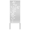 vidaXL Schermo per privacy in giardino Floreale Argento 50 x 140 cm