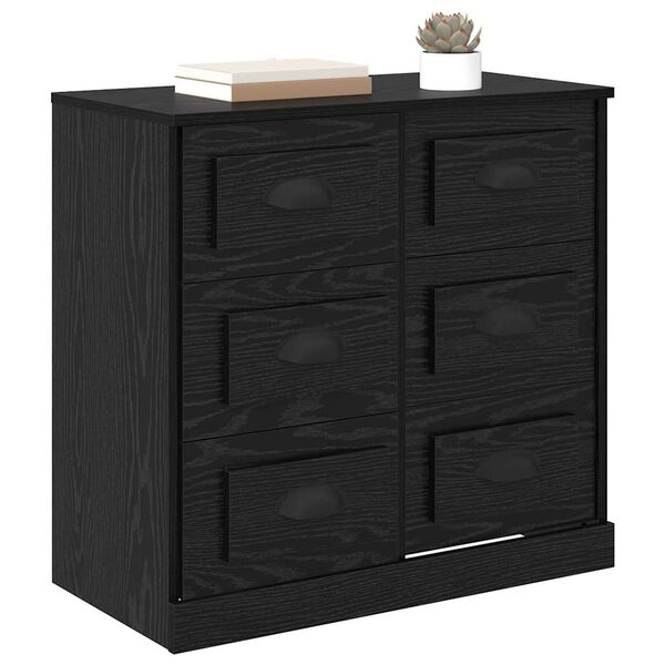 vidaXL Credenza Rovere Nero 70 x 35,5 x 67,5 cm Legno multistrato