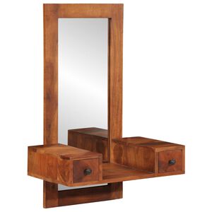 vidaXL Specchio da Parete c/ Cassetti 60x33x90cm Legno Massello Acacia