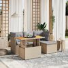 vidaXL Set Divano da Giardino 6 pz con Cuscini Beige in Polyrattan