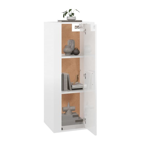 vidaXL Mobile Porta TV a Parete Bianco Lucido 40x34,5x100 cm