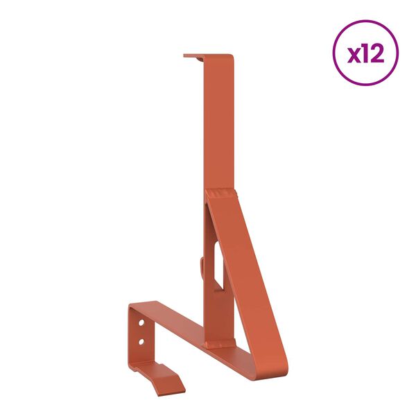 vidaXL Supporto per guardia della neve 12 pcs Rosso 29,5 x 3 x 34,5 cm