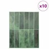 vidaXL Piastrella Rettangolare 10 pcs Verde Scuro 29 x 23 x 0,08 cm