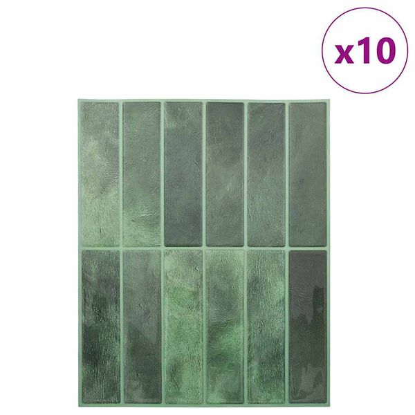 vidaXL Piastrella Rettangolare 10 pcs Verde Scuro 29 x 23 x 0,08 cm
