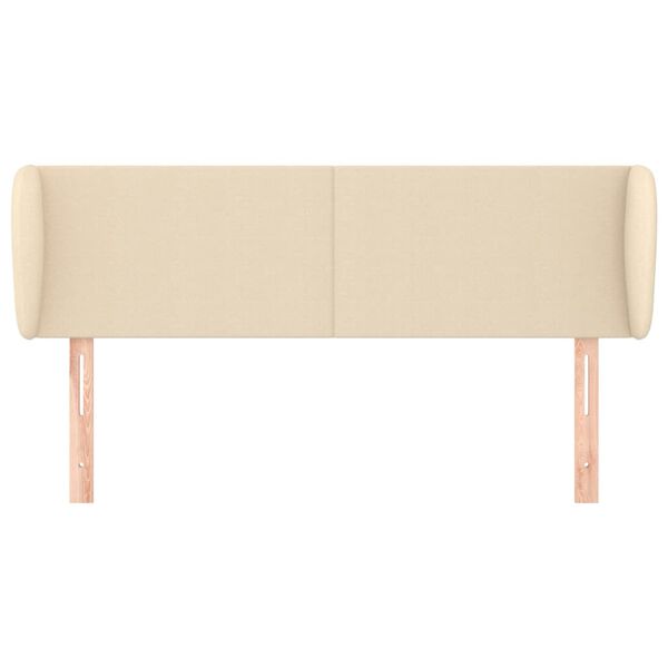 vidaXL Testiera ad Orecchio Crema 147x23x78/88 cm in Tessuto