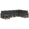vidaXL Set Divano da Giardino 8 pz Grigio polyrattan