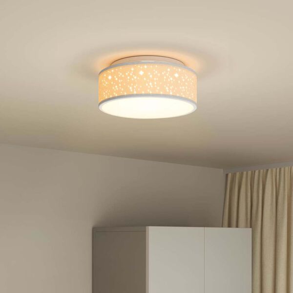 vidaXL Lampada da soffitto Grigio 30 x 30 x 13,5 cm Tessuto