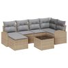 vidaXL Set di divani 7 pz Beige e grigio chiaro polyrattan