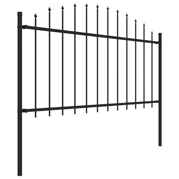 vidaXL Recinzione da Giardino con Punta a Lancia in Acciaio 1248x150 cm Nero