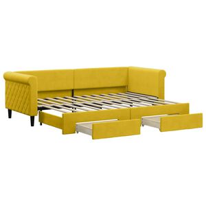 vidaXL Divano Letto Estraibile con Cassetti Giallo 80x200cm in Velluto