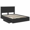 vidaXL Letto con Contenitore Nero 150 x 200 cm Legno multistrato