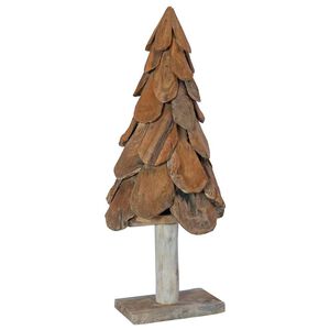 vidaXL Albero di Natale Marrone 91 cm Legno di teak massello