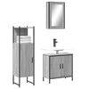 vidaXL Set Mobili da Bagno 3 pz Grigio Sonoma in Legno Multistrato