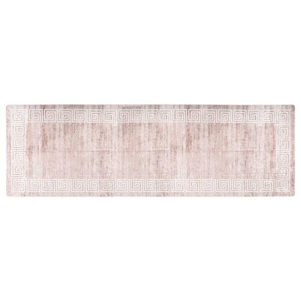 vidaXL Tappeto Lavabile 80x300 cm Beige Antiscivolo