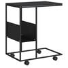 vidaXL Tavolino con Ruote Nero 55x36x63,5 cm in Legno Multistrato