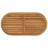 vidaXL Piano del tavolo Ovale Legno di teak solido Naturale