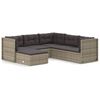 vidaXL Set Divani da Giardino 6 pz con Cuscini in Polyrattan Grigio
