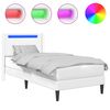 vidaXL Struttura del letto con testiera Bianco 100 x 200 cm Similpelle