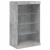 vidaXL Credenza con Luci LED Grigio Cemento 181,5x37x100 cm