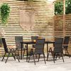 vidaXL Set da Pranzo da Giardino 7 pz Nero