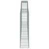 vidaXL Cesti Gabbioni ad Arco 9 pz 400x30x120/140 cm Ferro Zincato