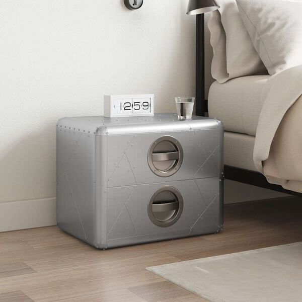 vidaXL Tavolino Aereo in Alluminio 2 Cassetti Vintage Aircraft Airman