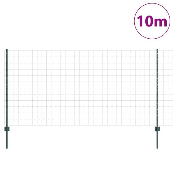 vidaXL Recinzione con Posto Verde 1,2 x 10 m Acciaio e PVC